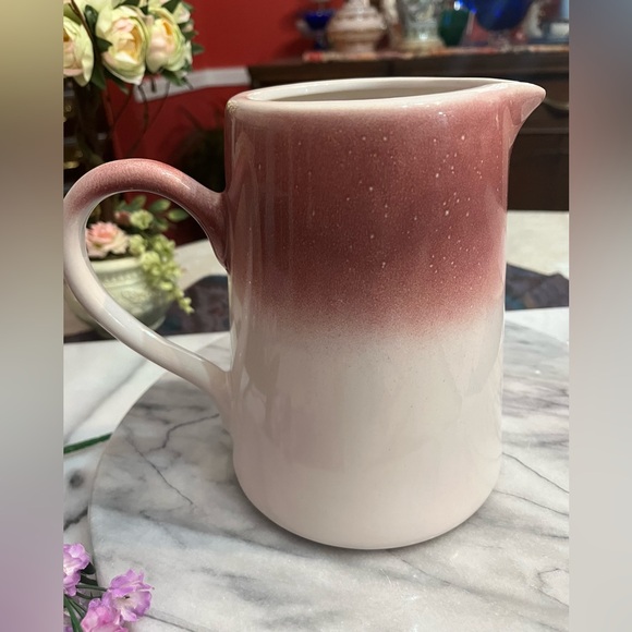 Pink Ceramic Art Pottery 7” Pitcher - Drip Glaze Finish - Picture 6 of 8